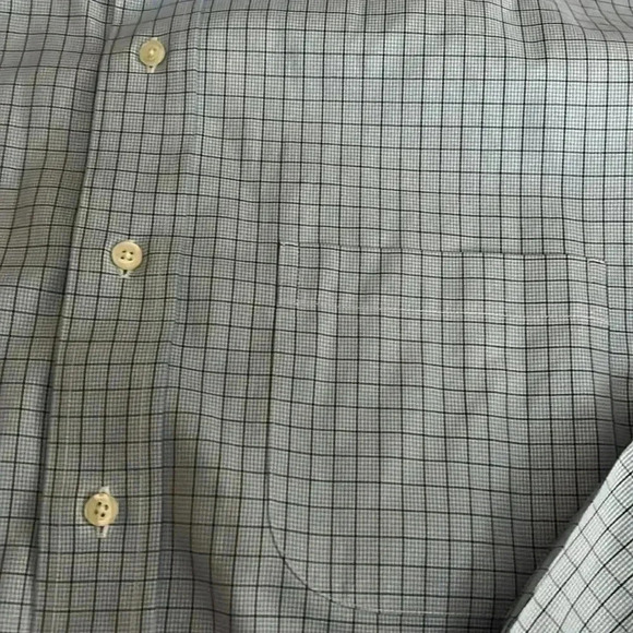 [17.5-17.75]Brooks Brothers Classic Fit  Blue Check Pattern Cotton Dress Shirt - Picture 3 of 8